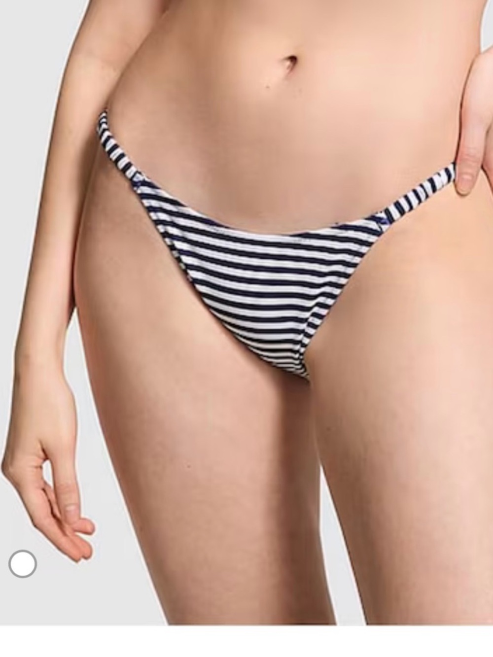 Pink by Victoria secret Striped Navy and White Women's Bikini Bottom